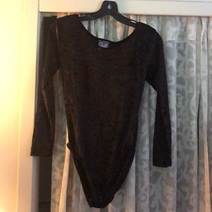 Bodysuit. Black velour.